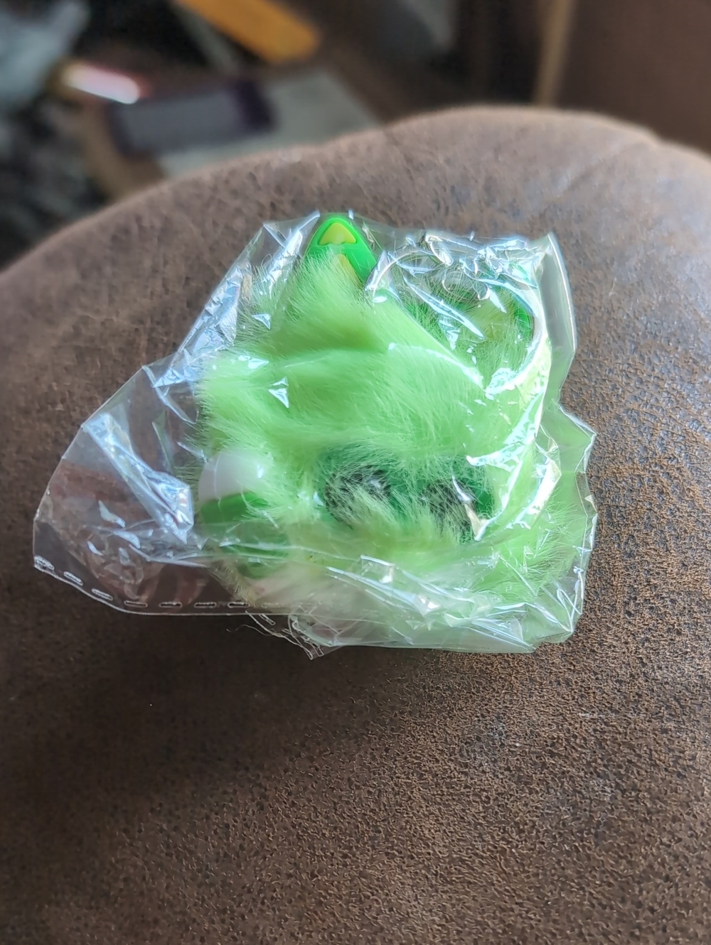 Cute Niche Green Fluff Keychain
